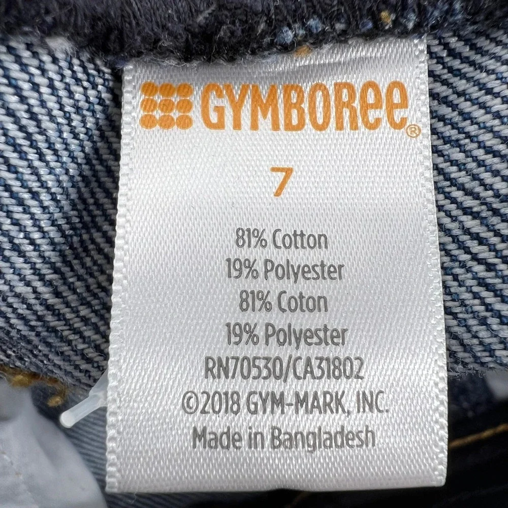 Gymboree Girls Size 7 Blue Pull On Jeans Straight Leg Elastic Waist‎ RN70530
